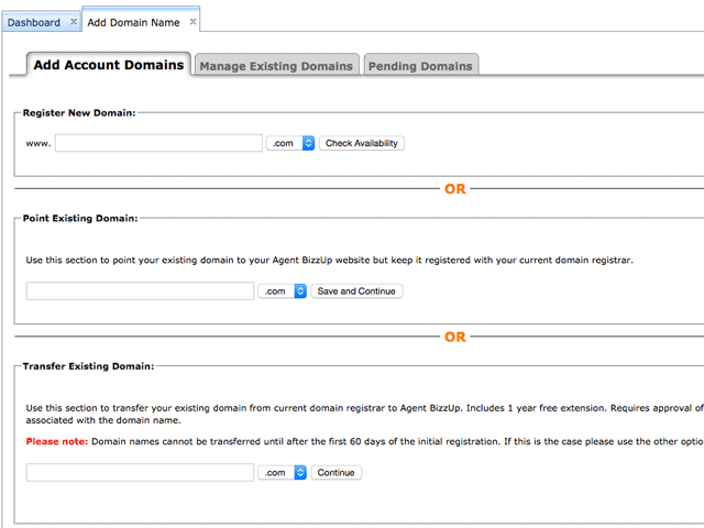 Account Control Panel