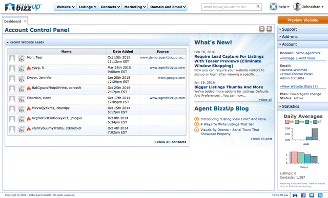 screenshot for Account Control Panel